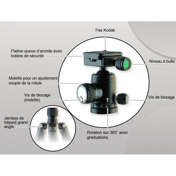 Trépied STABILIS 230R : Léger, Compact & Précis pour Longue-Vue