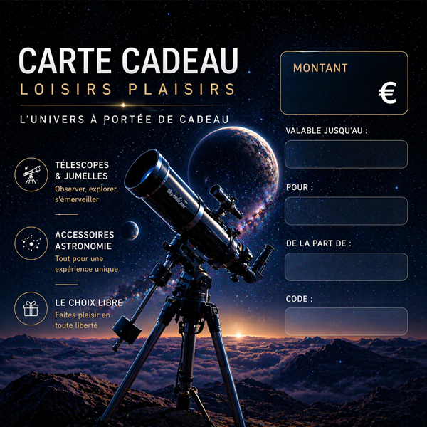 Carte cadeau astronomie, nature et microscope | Montant libre