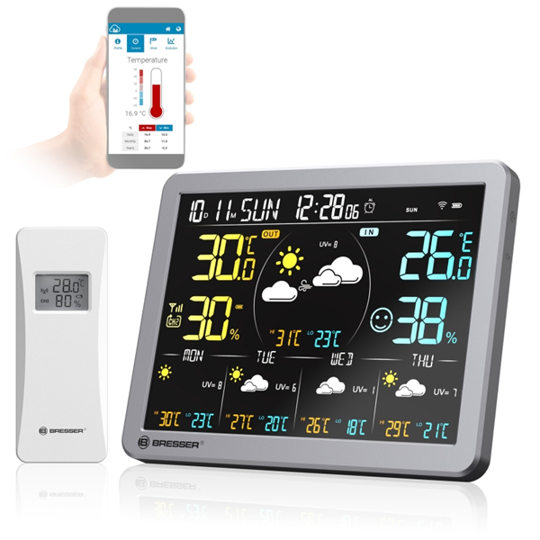 Station météo BRESSER 4CAST SG Wi-Fi & Tuya | 5 jours