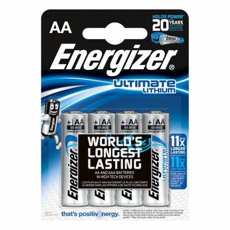 ENERGIZER Pile Ultimate Lithium AA LR6, pack de 4 piles ≡ CALIPAGE