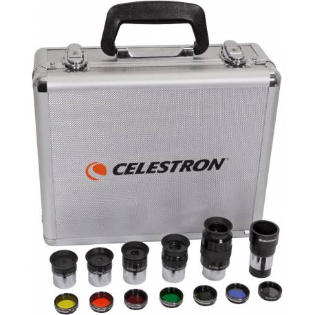 Valise d'accessoires Celestron : Oculaire, Barlow, Filtres colorés