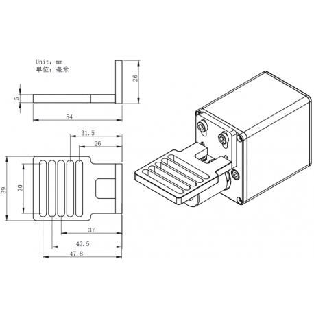 Kit fixation ZWO pour moteur EAF sur Takahashi