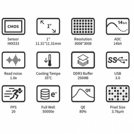 Caméra couleur refroidie ZWO ASI533MC Pro