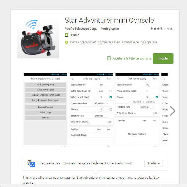 Monture Skywatcher Star Adventurer WiFi 2i - 3 versions aux choix