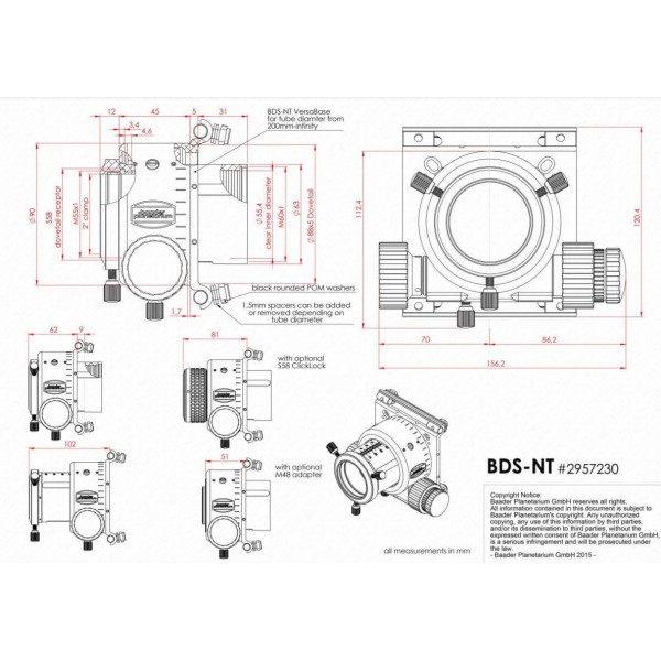 Crémaillère Baader Planétarium BDS 50,8 mm pour télescope Newton