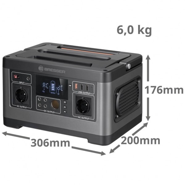 Alimentation mobile Bresser 500 W / 43 Ah - 5V - 12V et 220V