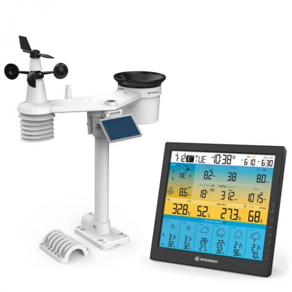 Station Météo WiFi, WLAN Thermometre Interieur Exterieur Sans fil avec 3  Capteurs Extérieurs, Avec Écran LCD