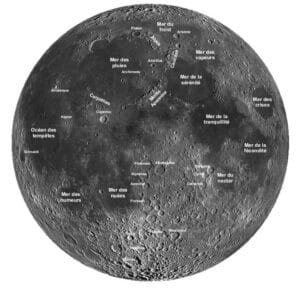 carte simplifiee des principaux reliefs de la lune