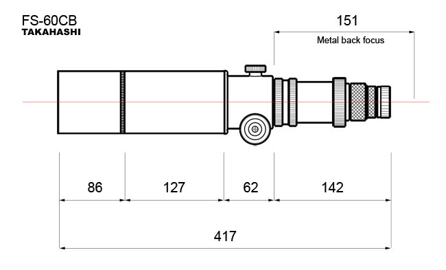 Dimensions de la Takahashi FS-60CB