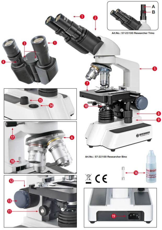 Microscope binoculaire Researcher 40x à 1000x