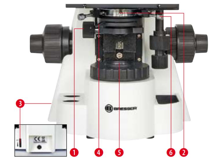 Microscope Biosciences trinoculaire  Condenseur d’Abbe N.A. 1.25 réglable