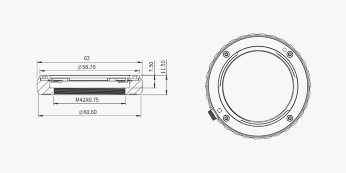 ZWO - Sony - adaptateur objectif