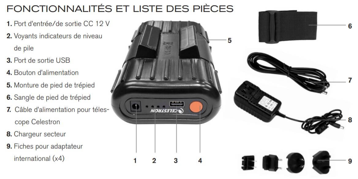 PowerTank lithium LT 12V et 5V Celestron