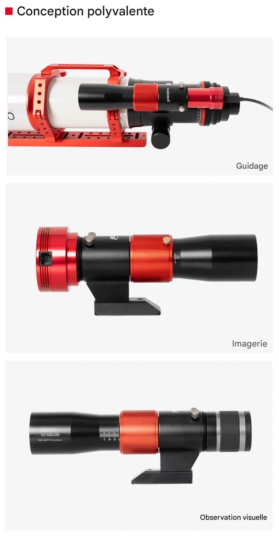 lunette guide zwo 30 150 mm f5 accessoire polyvalent guidage imagerie visuel assiste