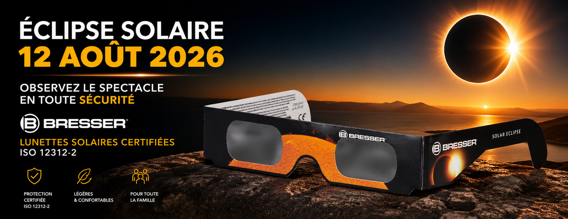 Lunettes solaires Bresser – Éclipse solaire 12 août 2026
