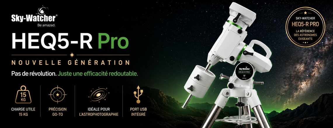 Sky-Watcher HEQ5-R Pro Nouvelle Génération – Monture équatoriale Go-To pour l'astrophotographie